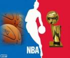 Логотип НБА, профессиональная баскетбольная лига в Соединенных Штатах Америки